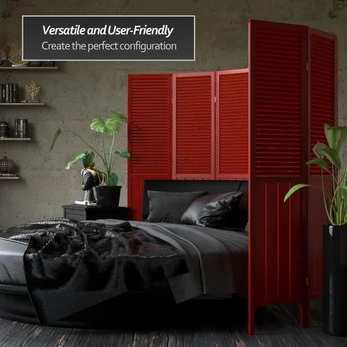 Vista 3 de Red Lantern SS-BEAD-Rosewood-3P - Divisor de habitación, 3 paneles, palisandro