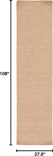 Vista 2 de SAFAVIEH Kilim Collection - Alfombra de pasillo de 2 pies 3 pulgadas x 9 pies, color beige, hecha a mano, de lana sólida, casual, ideal para zonas