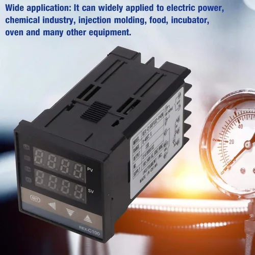 Vista 2 de 0 a 752.0 °F PID controlador de temperatura digital termostato kit REX-C100FK02-V* DN termopar termostato AC110V-240V Max25A SSR K termopar sensor