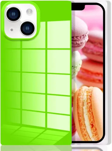 Vista 19 de Funda rectangular compatible con iPhone 15 Neon para mujer, diseño de lujo de fluorescencia brillante, flexible, suave, delgada, de gel de goma TPU