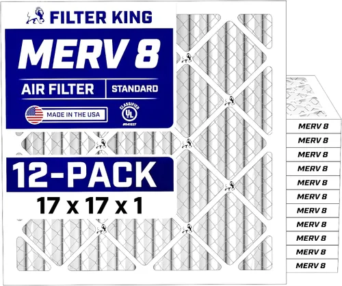 Vista 105 de Filter King Filtro de aire de 5.88 x 12.13 x 1 (MERV 8) (paquete de 12) filtros de horno de CA para control de polvo y alergias, fabricados en EE.