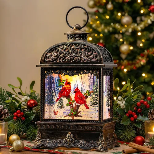Vista 24 de Linterna de globo de nieve de Navidad con Clara y la Suite Cascanueces, escena operada por batería o USB, luz musical, decoración festiva iluminada