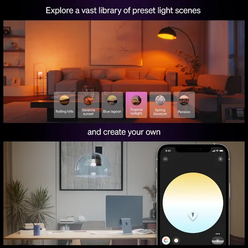 Vista 8 de Philips Hue Bombilla LED inteligente A19 de 7.2 W, E26, paquete de 1
