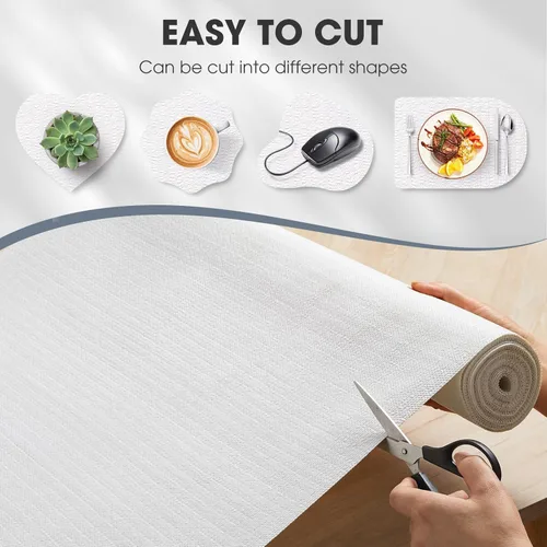 Vista 4 de Forro para Cajones y Estantes, Revestimientos para Gabinetes de Cocina Antideslizantes, no Adhesivos, Gruesos, de Agarre Fuerte, Impermeables