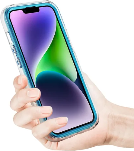 Vista 6 de Asuwish Funda para iPhone 14 Plus de 6.7 pulgadas con protector de pantalla híbrida con bonito diseño de mármol, a prueba de golpes, cuerpo
