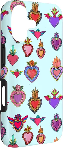Vista 3 de Latinas Milagros Tin Hearts Phone Case Gift Watercolor Case for iPhone 17