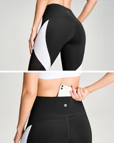 Vista 4 de Malla Queenieke 8030 de yoga, para correr, leggings con color combinado, para mujer