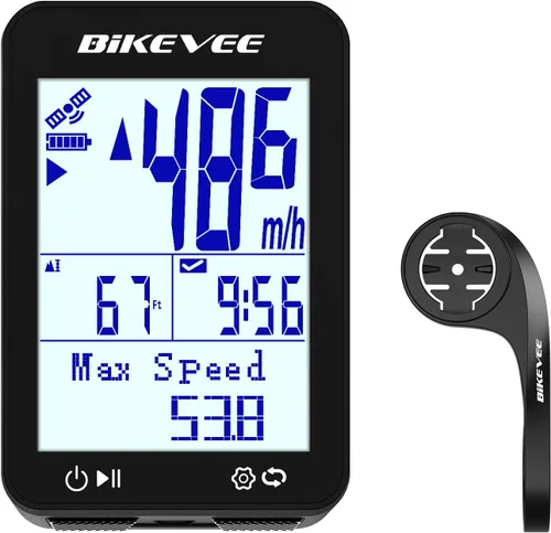 Vista 10 de GPS Ordenador de Bicicleta Inalámbrico con Inicio/Parada Automática y Retroiluminación Automática, Bicicleta Odómetro IPX7 Resistente al Agua MPH