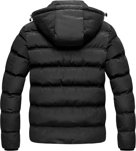 Vista 2 de CREATMO US Chaqueta acolchada impermeable para hombre, chaqueta de invierno cálida y gruesa para esquí