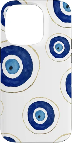 Vista 17 de Funda para teléfono con diseño de amuleto contra el mal de ojo, color blanco para iPhone 17