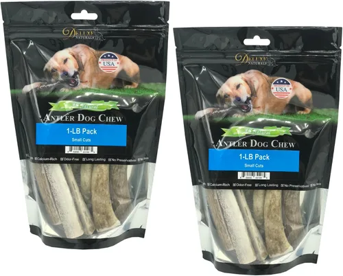 Vista 8 de 2 x 1 libra cuernos de alce masticables pequeños mixtos enteros y partidos para perros de juguete a pequeños de menos de 20 libras (5-7+ pulgadas)