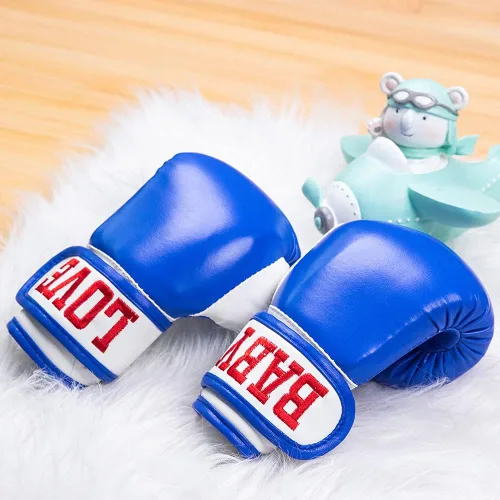 Vista 5 de Guantes de boxeo personalizados para niños, guantes de boxeo bordados personalizados para bebés, regalo de cumpleaños para niños pequeños