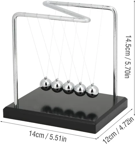 Vista 2 de Bolas de equilibrio oscilante, bola de equilibrio de acero, péndulo de cuna Newtons, adecuadas para decoración de escritorio de oficina en casa
