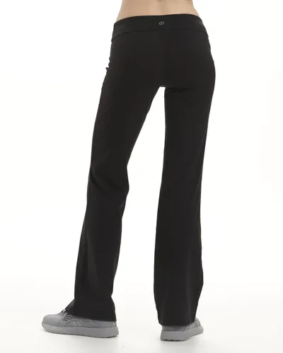 Vista 3 de Spalding Pantalones de yoga para mujer Paquete de 2 pantalones de pierna acampanada de talla grande ajustados o corte de bota leggings de alto