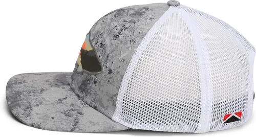 Vista 6 de Paramount Outdoors Sombrero de pesca de trucha al atardecer, diseño de silueta de pez de montaña, sombrero para exteriores con cómodo Snapback