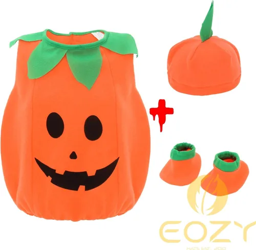 Vista 3 de EOZY Disfraz de calabaza de Halloween para bebés, niños pequeños, ropa de fiesta de cosplay