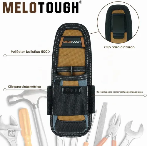 Vista 3 de MELOTOUGH Pequeña bolsa de herramientas eléctrica con clip en bolsa de herramientas, bolsa de cinturón de herramientas con funda para cinturón, mini