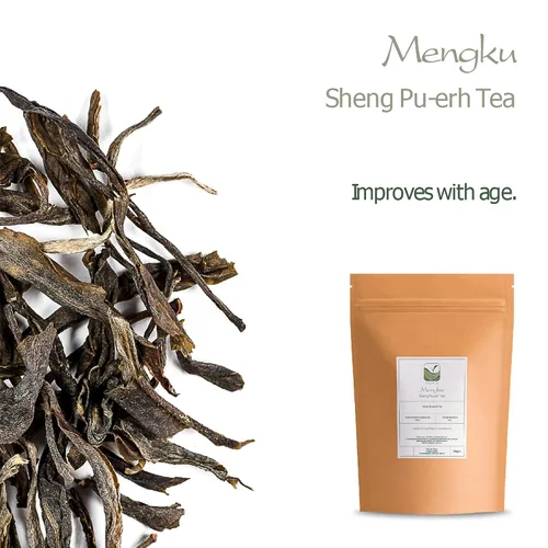 Vista 3 de Sheng Pu er Té Yunnan - Mengku Young Pu-erh Té - Pu erh crudo Té Yunnan China - Pu Er chino o té rojo Pu-erh - Puh Er - Puer té desnudo - Pu-Erh Té