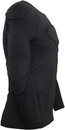 Vista 4 de Mens Long Sleeve Compression Padded Protective Shirt Rib Shoulder Elbow Back Chest Protector