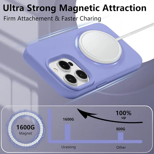 Vista 376 de Funda magnética de silicona para iPhone 13 Pro, color blanco antiguo [Compatible con Magsafe] [Forro de microfibra suave antiarañazos], funda