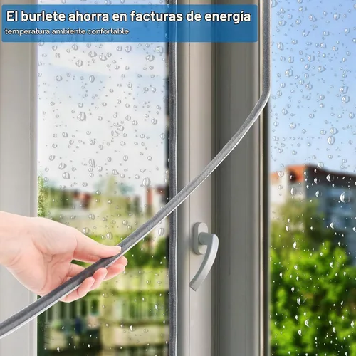 Vista 5 de Burlete para Puerta de 33 Pies Resistente a la Intemperie. Burlete Autoadhesivo Insonorizado para Ventanas Corredizas y Marcos de Puertas, 0.35