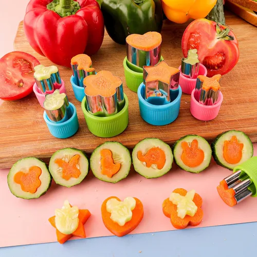 Vista 3 de Cortador de sándwiches y sellador para niños, 4 piezas, desoxidante de pan grande, sándwiches para hacer galletas de frutas y verduras, cortador
