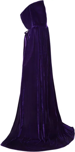 Vista 4 de ALIZIWAY Capa con capucha de terciopelo de lujo con capucha para adultos, Halloween, Navidad
