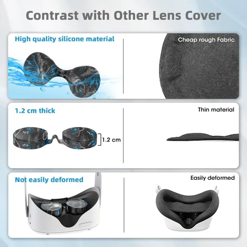 Vista 33 de Relohas Accessories for Oculus Quest 2, VR Accessory Set for Meta Quest 2, Include Controller Grip Leather Cover, VR Shell Cover, Face Cover, The