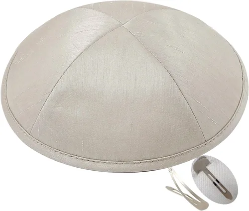 Vista 31 de Zion Judaica Deluxe Raw Silk Kippot Paquetes a granel o kipá individual incluye clips gratis