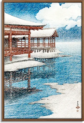 Vista 20 de Utagawa Kuniyoshi - Lienzo con marco flotante para pared, pintura japonesa Ukiyo-e, un pájaro gigante y una langosta - 16 x 24 pulgadas