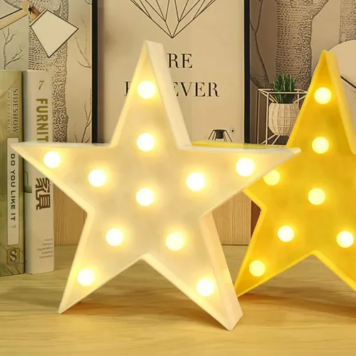 Vista 7 de Novelty Place Luces de letrero de marquesina de estrella, lámpara LED blanca cálida, sala de estar, mesa de dormitorio y decoración navideña