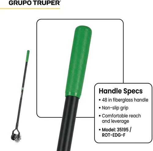 Vista 4 de Herramientas forjadas, de la marca Truper Tru Pro, (Dual Wheel Rotary Lawn Edger), 48, Ceniza (Ash Wood)
