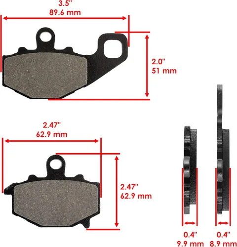 Vista 2 de Caltric Pastillas de freno traseras compatibles con Kawasaki Ex650 Ninja 650 650R 2006-2016