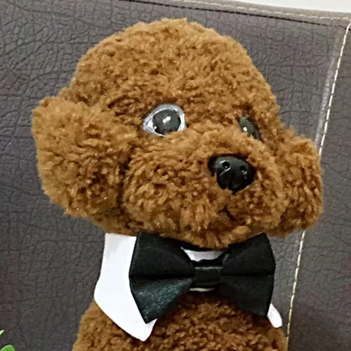 Vista 4 de HUYADAPI Pajarita para mascotas, ajustable, formal, corbata para el cuello y disfraz de la compañía de disfraces, sombrero de copa para gatos