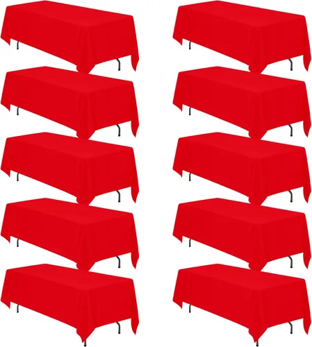 Vista 104 de BRILLMAX - Manteles para mesa rectangular de 6 pies, tela de lino de poliéster, lavable, para boda, recepción, banquete, fiesta de cumpleaños, 60 x