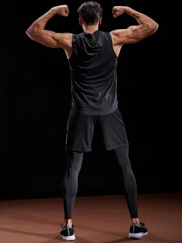 Vista 6 de NELEUS Dry Fit - Camiseta deportiva con capucha para entrenamiento, paquete de 3