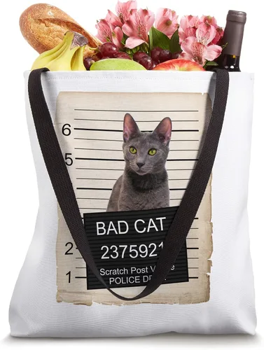Vista 4 de Taza de gato azul ruso tiro mal gato bolsa de asas