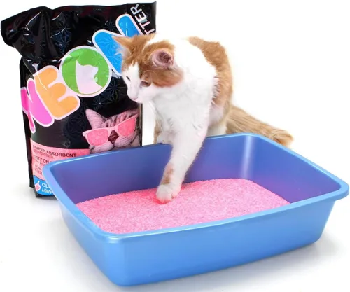 Vista 4 de NEON - Arena de gel de sílice para gatos, color rosa
