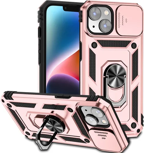 Vista 30 de Funda magnética compatible con iPhone 14 Pro de 6.1 pulgadas, funda magnética para iPhone 14 Pro con cubierta de cámara y soporte de grado militar
