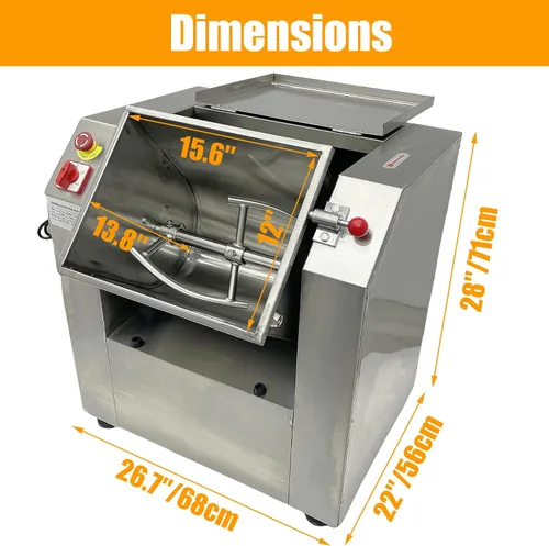 Vista 3 de TECHTONGDA Mezclador de masa comercial Mezclador de harina de acero inoxidable Máquina de amasado de masa de 110 V Mezclador de alimentos de alta
