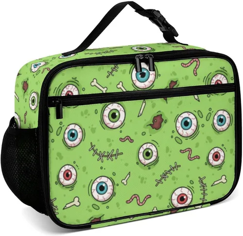 Vista 13 de Lonchera reutilizable con diseño de flores de hibisco blanco, bolsa de almuerzo aislada, lonchera para comida y alimentos, bolsa de mano