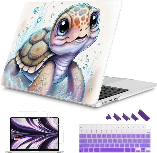 Vista 18 de Mektron Diseñada para MacBook Air 2025/2024/2023 de 15 PULGADAS M4 A3241 /M3 A3114 /M2 A2941, Carcasa de Cubierta Rígida de Plástico Impreso
