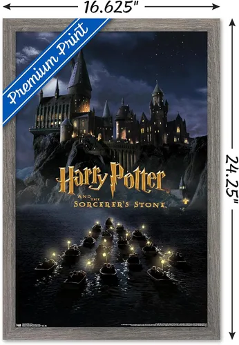 Vista 3 de Trends International Harry Potter y la piedra del hechicero - Póster de pared de una hoja de castillo, 14.72 x 22.37 pulgadas, versión enmarcada