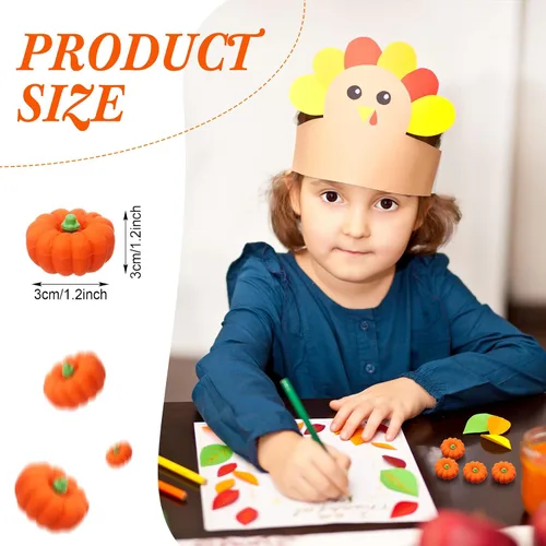 Vista 2 de Yexiya 32 piezas de mini borradores de calabaza a granel otoño novedoso lápiz 3D borrador de fiesta de Halloween, papelería para niños, estudiantes
