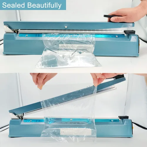 Vista 2 de Sellador térmico de 16 pulgadas para bolsas de plástico, sellador térmico de bolsas de plástico de metal, sellador térmico de bolsas de mylar