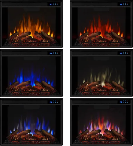 Vista 8 de Real Flame Anika - Chimenea eléctrica de 49 pulgadas con repisa para sala de estar o dormitorio, calentador reemplazable, efecto realista de troncos