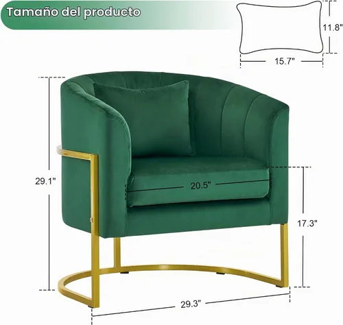 Vista 3 de BarberPub Silla de sala de estar, silla de tecnología de uñas con cojín, sillón de manicura para técnico de uñas, equipo de salón de spa para Verde