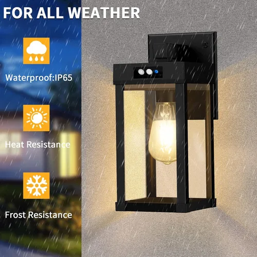 Vista 7 de AEQ Luces solares de pared para exteriores, aplique de pared solar con 3 modos de iluminación y sensor de movimiento, luz de porche impermeable