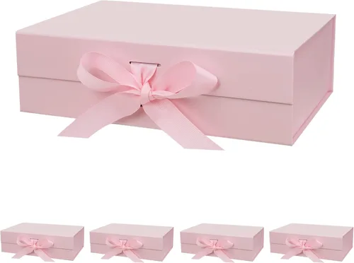 Vista 12 de DaiUni 10.5"X7.5"X3.1" Black Magnetic Gift Box with Lid and Ribbon for Presents