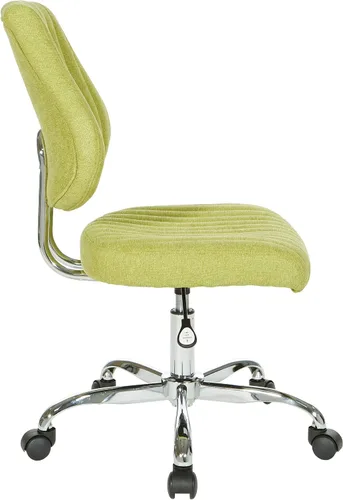Vista 4 de OSP Home Furnishings Sunnydale - Silla de oficina de felpa ajustable con base cromada, albahaca
